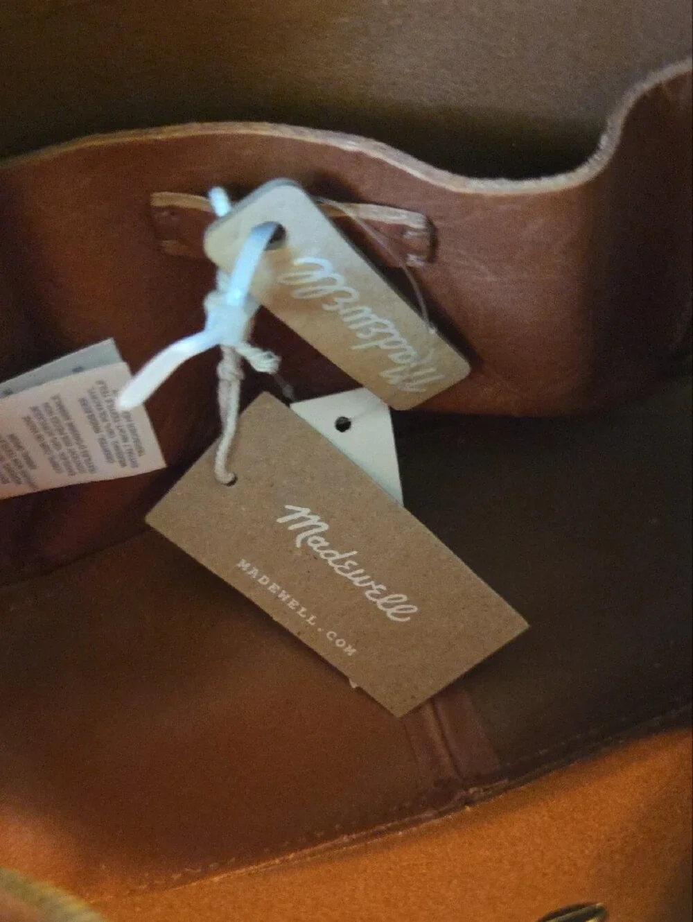 Madewell Tan Leather Crossbody with Cream Fabric Strap - Picture 4 of 6